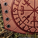 A Pair Leather  Bracers Armor Vegvisir Futhark Runes Vikings Compass